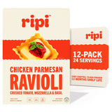 Ripi Chicken Parmesan Ravioli - Crushed Tomatoes, Mozzarella & Basil - Frozen Pasta Meal - Ready in Under 5 Minutes, 9oz packs (12 Pack, Chicken