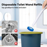 2 Pack Disposable Toilet Brush and Holder Set, Wall Mounted Toilte Wand Kit, Disposable Bowl Ceaner Wand and Caddy with 96 Refills for Closestool
