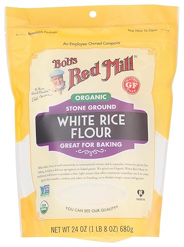 Bob's Red Mill Organic White Rice Flour, 24oz (Pack of 1) - Non GMO, Vegan, Kosher
