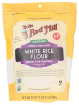 Bob's Red Mill Organic White Rice Flour, 24oz (Pack of 1) - Non GMO, Vegan, Kosher