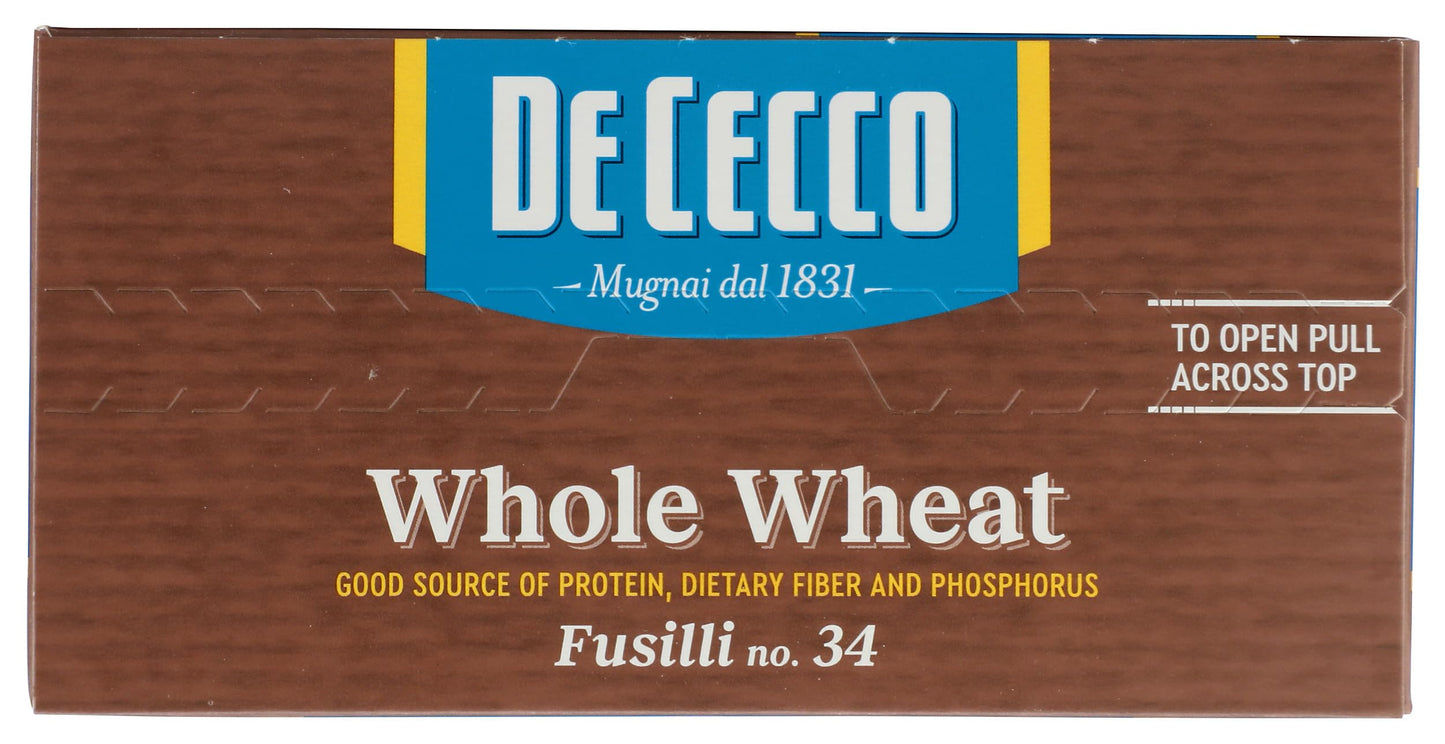 De Cecco Whole Wheat Pasta, Fusilli, 13.25 Ounce