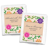 Ducky Days Tea Party Favors, Personalized Black Tea Bags, Floral Garden (Set of 30)