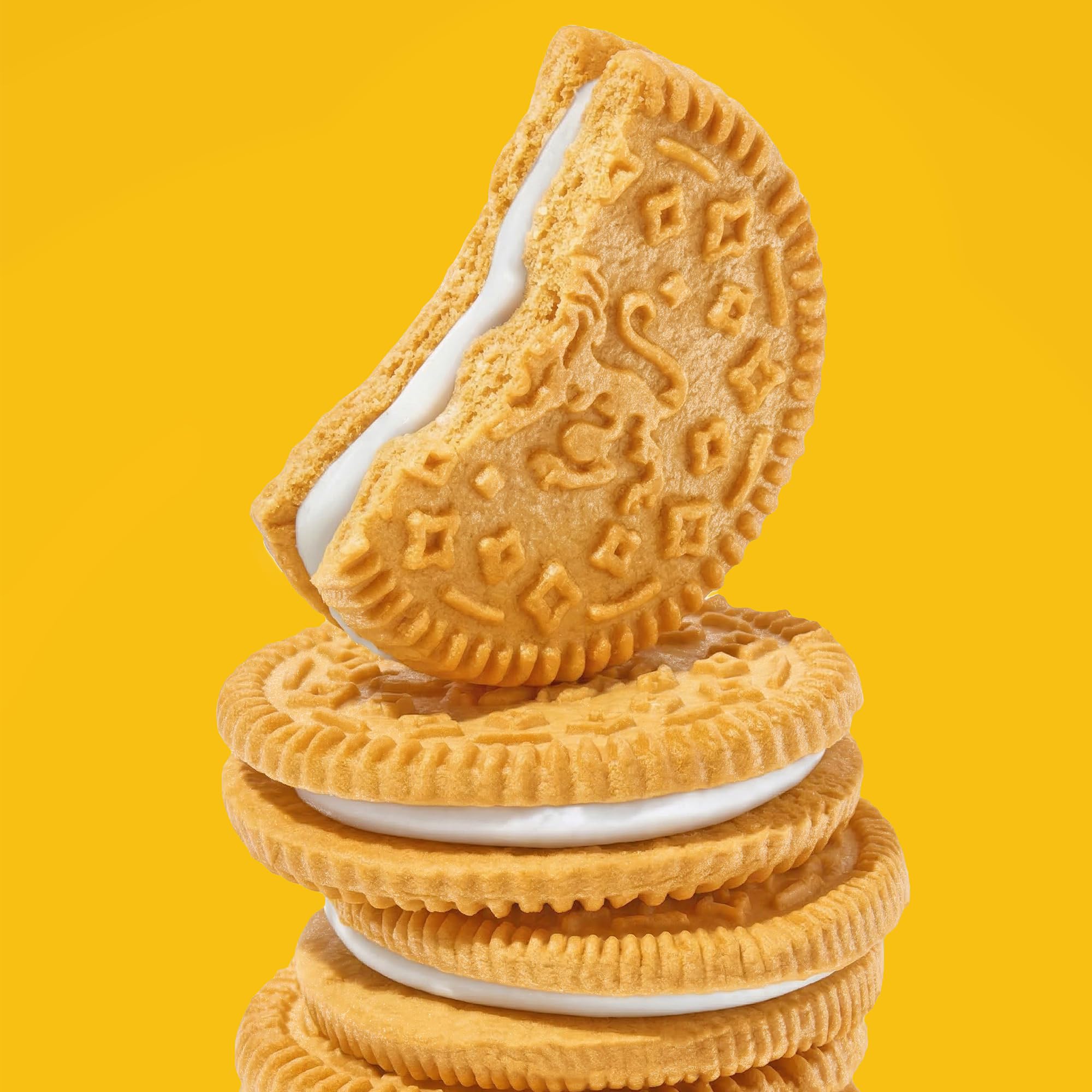 Rip Van Leos - Golden Vanilla Sandwich Cookies - Low Sugar and Low Carb Snack - Diabetic Snacks - 4 Packs of 1.69oz)