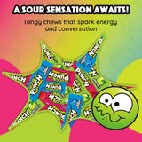 Sour Punch Taffy Candy Chews - 25 oz Bag (Pack of 1) - (Strawberry, Blue Raspberry, Green Apple) - Individually Wrapped Chewy Candy - Fun Sour Chewy