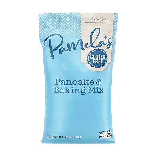 Pamela's Gluten Free Baking and Pancake Mix, Fluffy Waffles, 8g Whole Grain, 25-Pound Bag (Pack of 1)