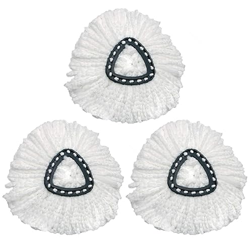 Spin Mop Replacement Head,Microfiber Mop Head Refills Easy Cleaning Mop Head, Pack of 3