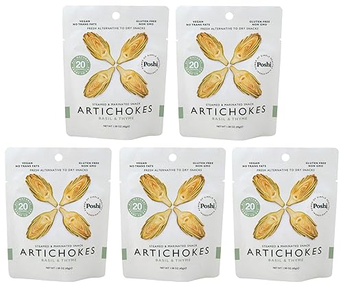Poshi Marinated Snack Gluten Free Non-GMO 1.34 oz Each Artichokes (5-Pack)