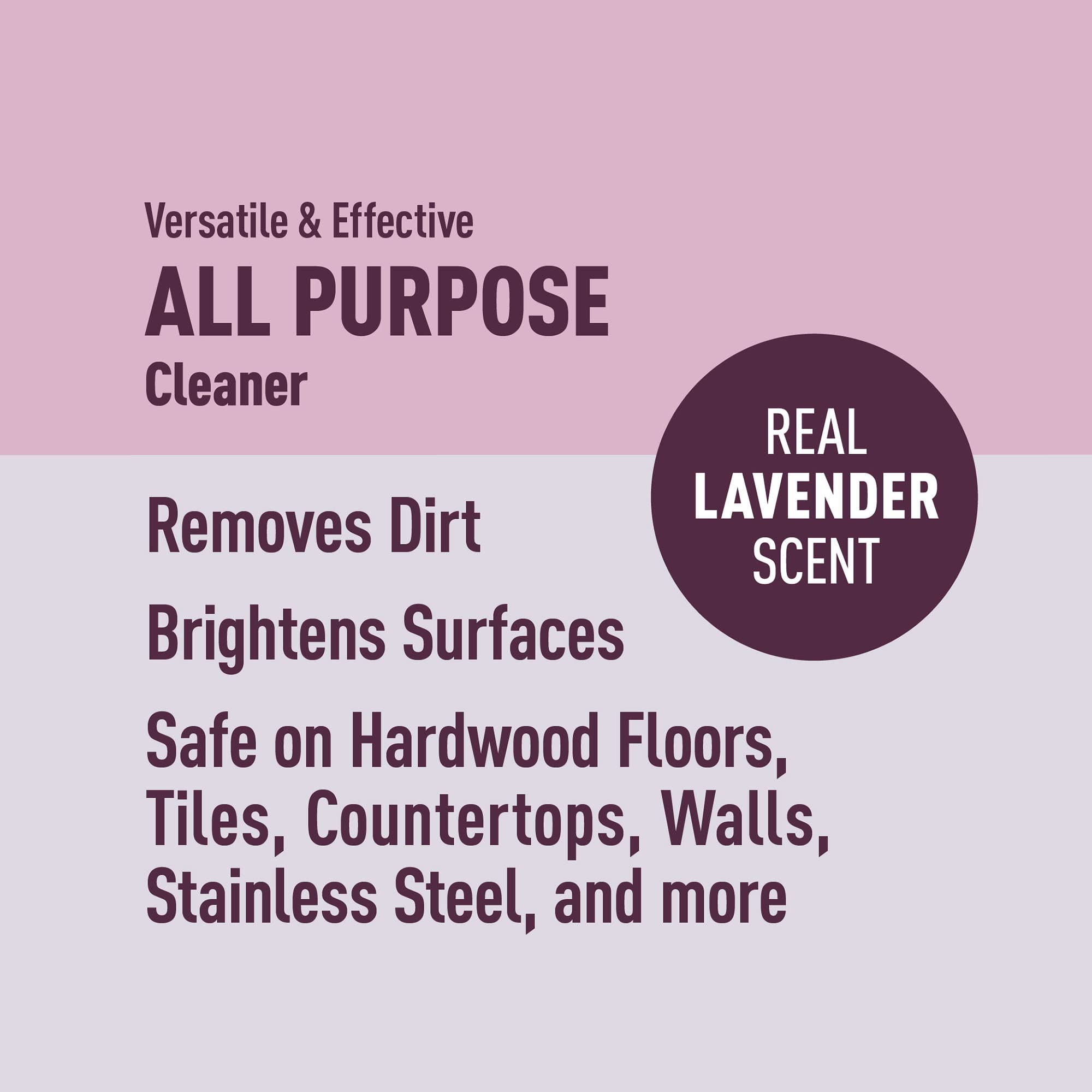 Amazon Brand - Presto! All Purpose Cleaner, Lavender Essential Oil Scent, Streak-Free Formula, 32 fl oz, 2-Pack