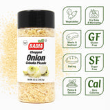 Badia Chopped Onion, 5.5 oz - Convenient Flavorful Onion Flakes for Cooking & Seasoning