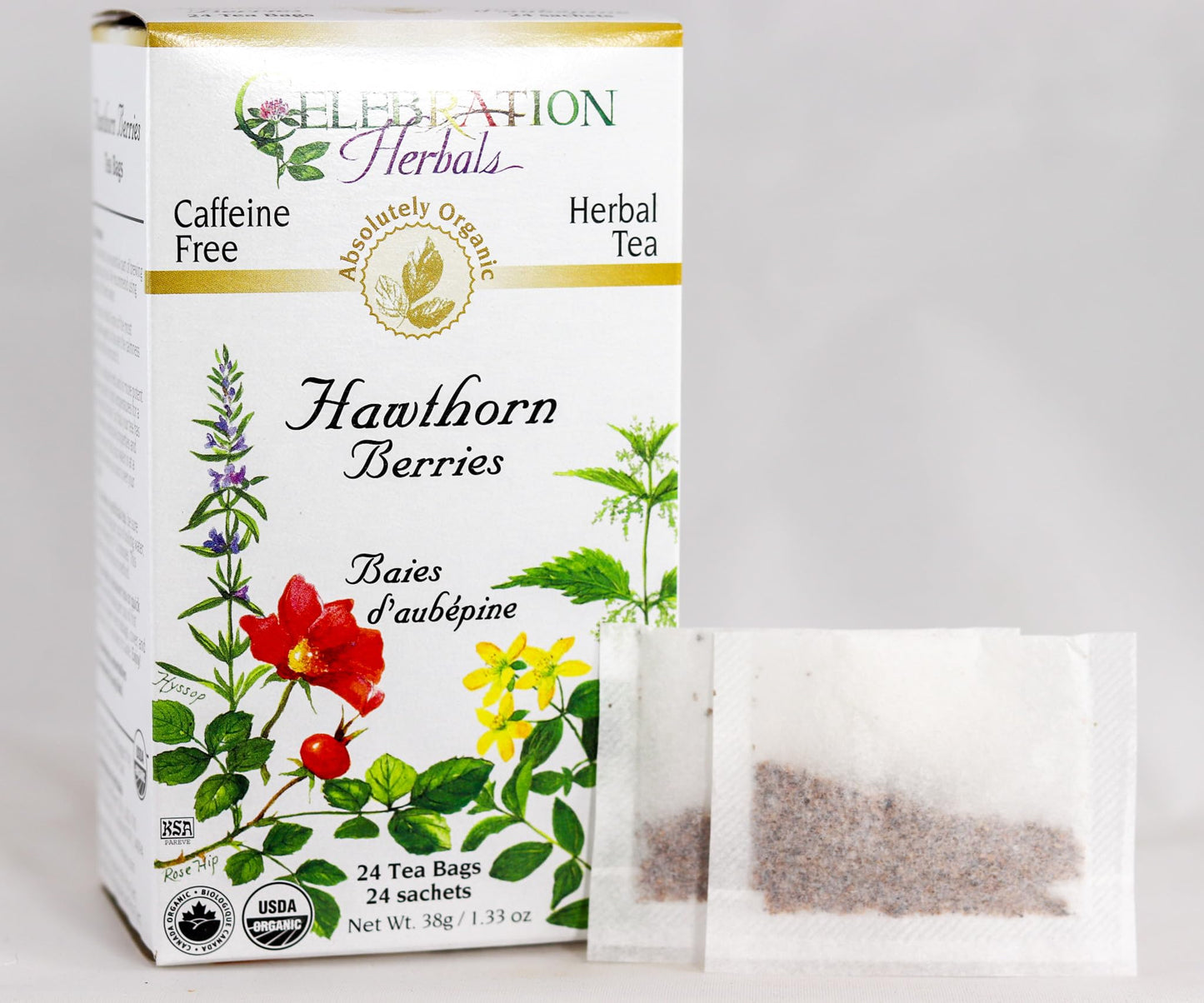 Celebration Herbals Organic Hawthorne Berries Tea Bags 24 Count
