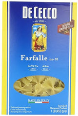 Dececco Farfalle Pasta No.93 16 Oz -Pack of 20
