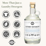 Rustic Strength Natural Laundry Detergent, Unscented, Sensitive Skin, HE Compatible, 24 oz Glass