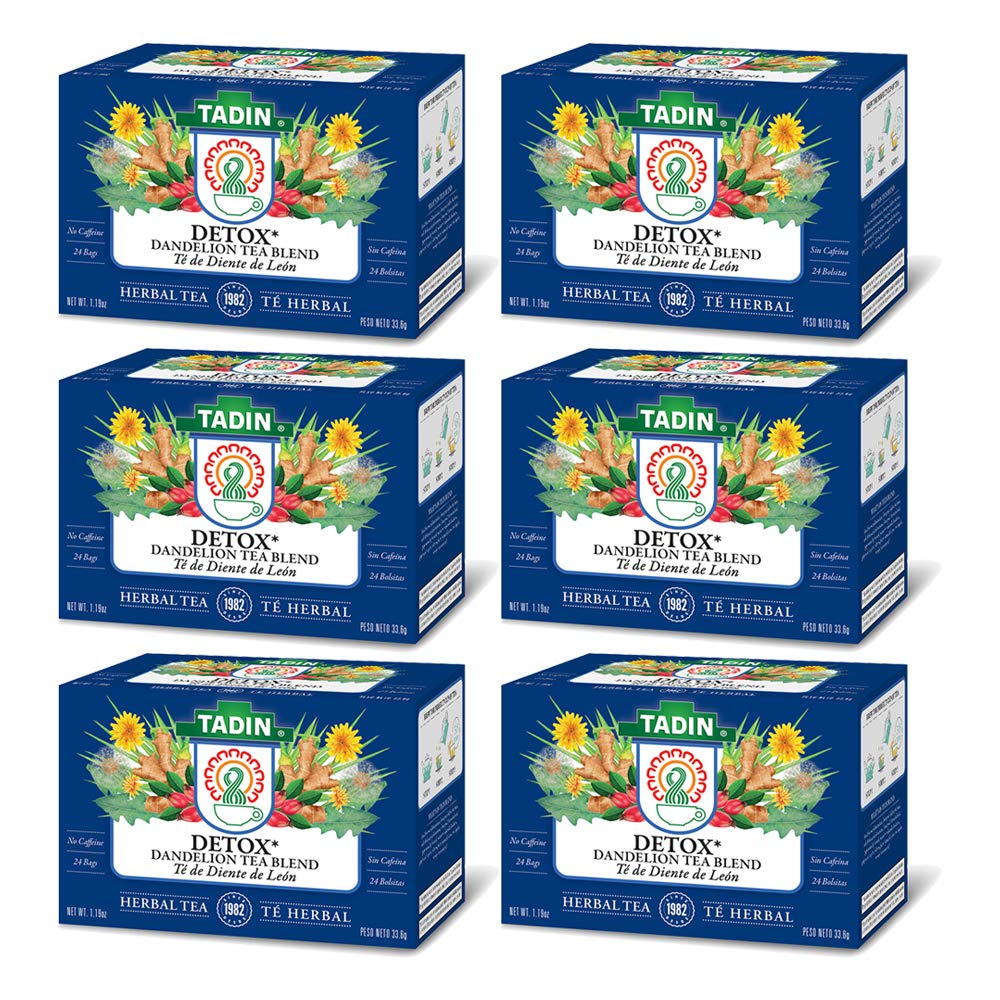 Tadin Detox Dandelion Tea Blend. Caffeine Free. 24 Tea Bags. 1.19 oz. Pack of 3