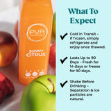 PUR Cold Pressed Daily Juice Kit | Cold-Pressed Juice for Cleanse, Hydration & Digestion | Electrolytes & Antioxidants (12 fl oz - 18 Pack, Sunny