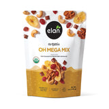 Elan Organic Oh Mega Mix, 4.8 oz, Vegan Dark Chocolate, Dried Fruits (Cranberries & Banana Chips), Nuts (Chia Walnuts & Roasted Cashews), Non-GMO