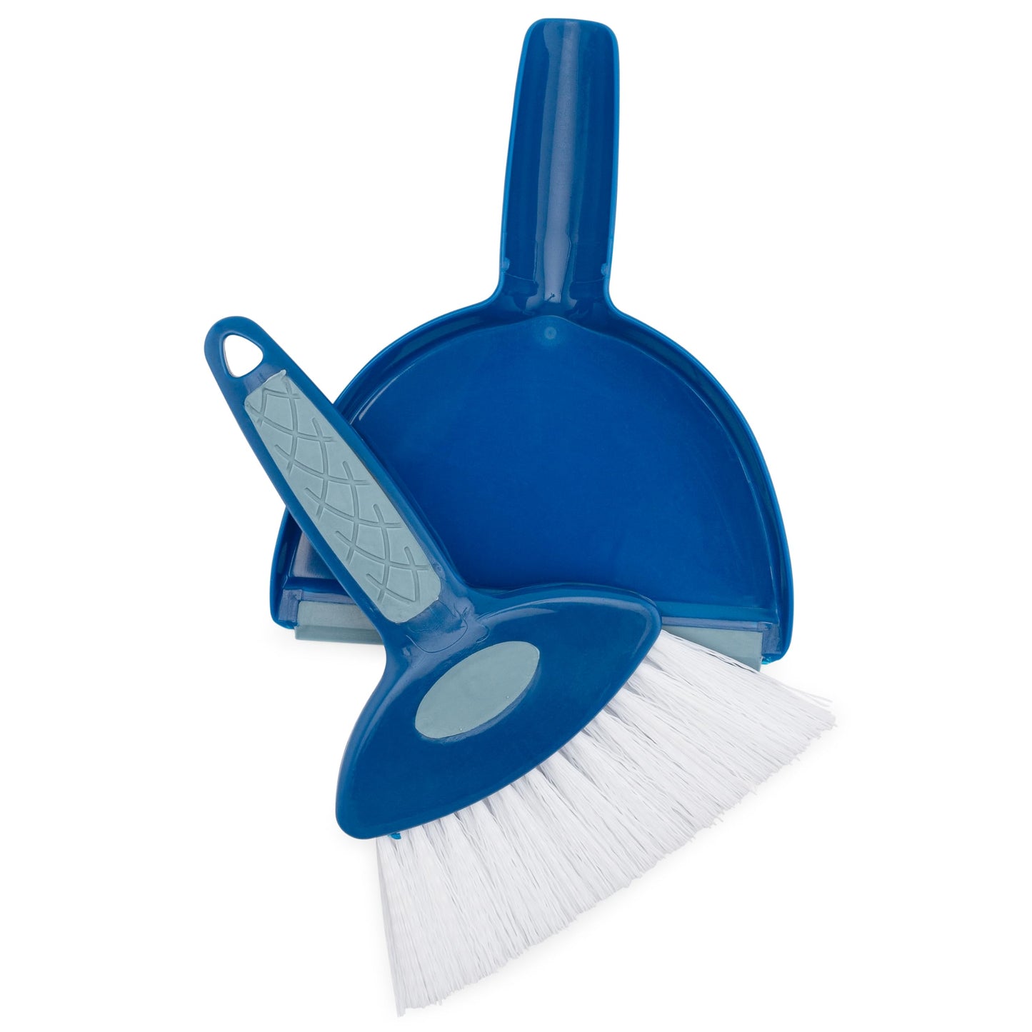 Small Broom with Snap-on Dust Pan, Blue Hefty Durable (1)