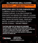 Kona Professional Grade Grill Cleaner for Outdoor BBQ - Heavy Duty, Non-Toxic, Fume-Free Kitchen Degreaser Spray, Eco-Friendly BBQ Degreaser - 23oz