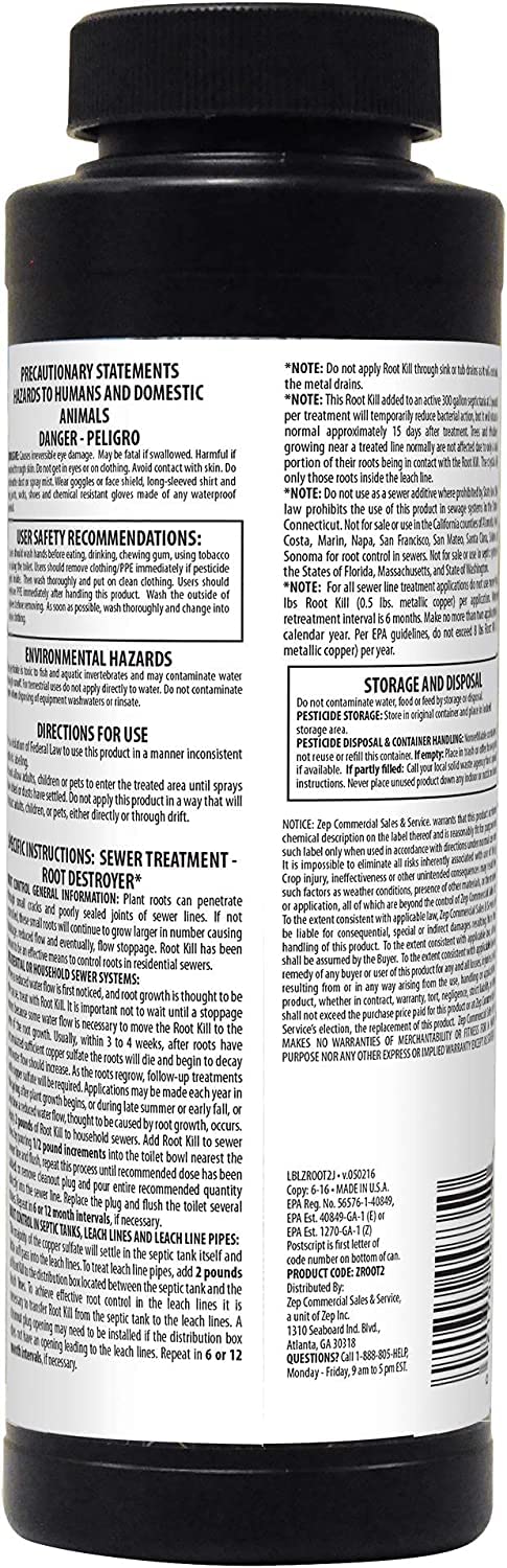 Zep Root Kill - 2 lbs - ZROOT24 - Drain and Septic Care, Professional Strength Formula