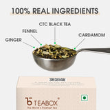 Teabox Bombay Cutting Chai | Inspired By The Bustling City | Blended With Natural Cardamom, Ginger & Fennel, 250 Grams