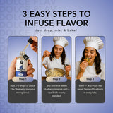 Dolce Flav Blueberry Extract - 8 Ounce Oil-Soluble Kosher, Sugar-Free, Concentrated Ripe Blueberry Flavoring for Baking, Chocolates & Desserts