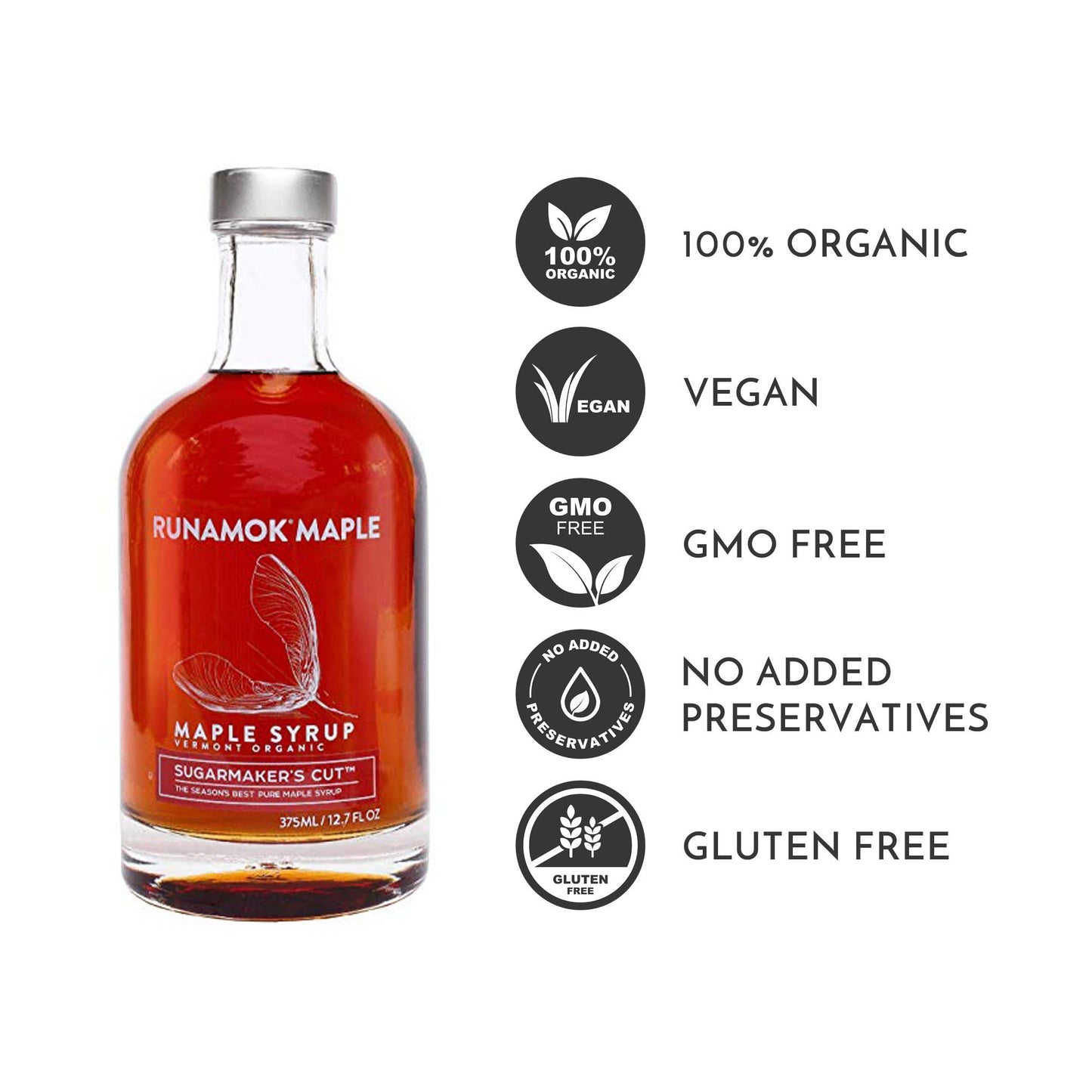 Runamok Maple Syrup Organic Sugarmaker's Cut - Grade A Vermont Maple Syrup, Amber Color, Rich Taste | Pure Maple Syrup & 100% Natural | Classic