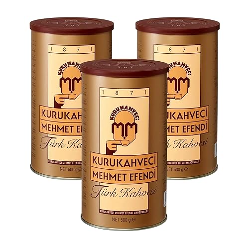KURUKAHVECI MEHMET EFENDI Turkish Coffee, 100% Arabica, Finely Roasted Ground Coffee for Cezve, Rich Aroma, Medium, Authentic Turkish Coffee Tradition
