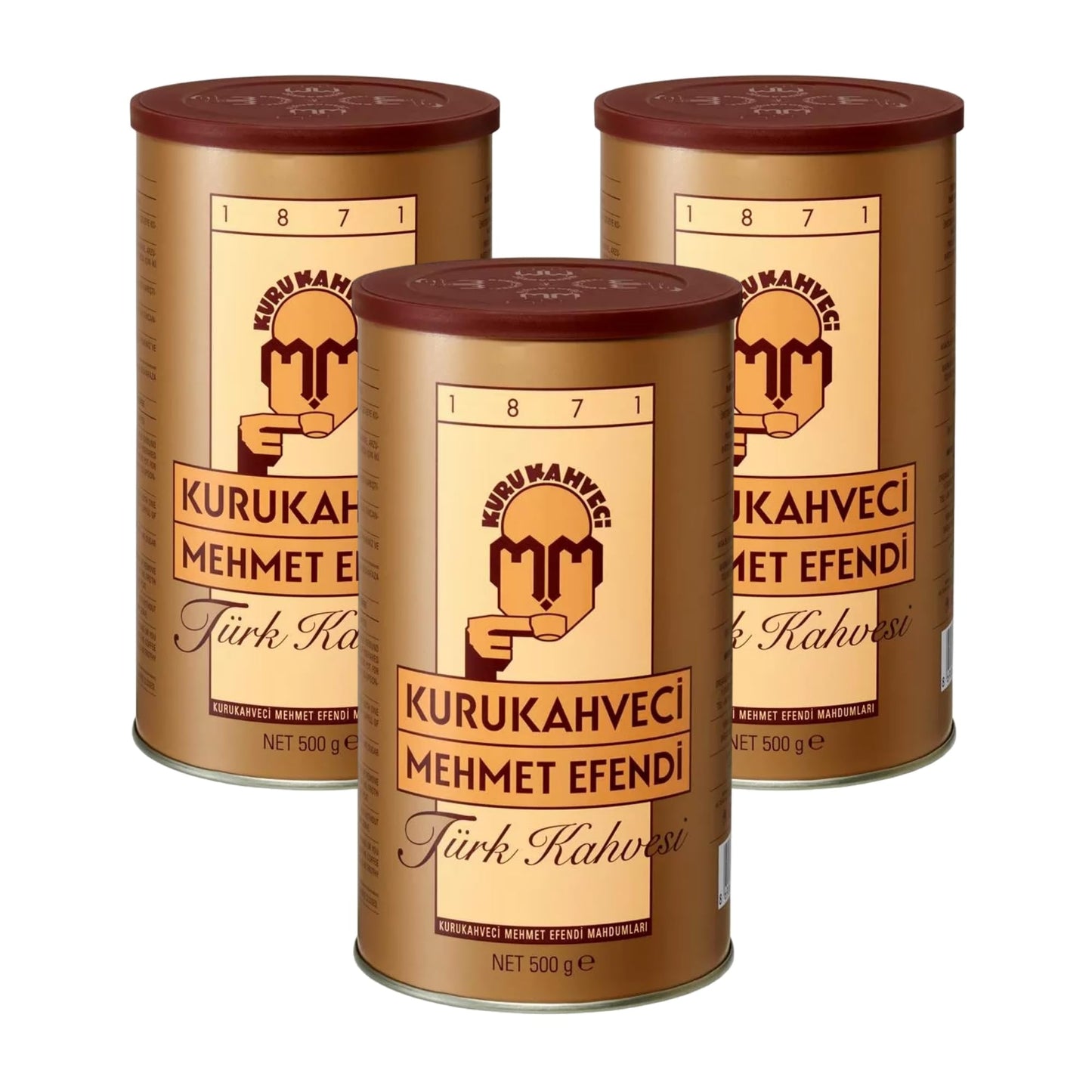 KURUKAHVECI MEHMET EFENDI Turkish Coffee, 100% Arabica, Finely Roasted Ground Coffee for Cezve, Rich Aroma, Medium, Authentic Turkish Coffee Tradition