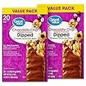Great Value Chocolate Chip Dipped Chewy Granola Bars, Naturally Flavored, 1.1 oz, 20 Count, Pack of 2, 40 Bars Total