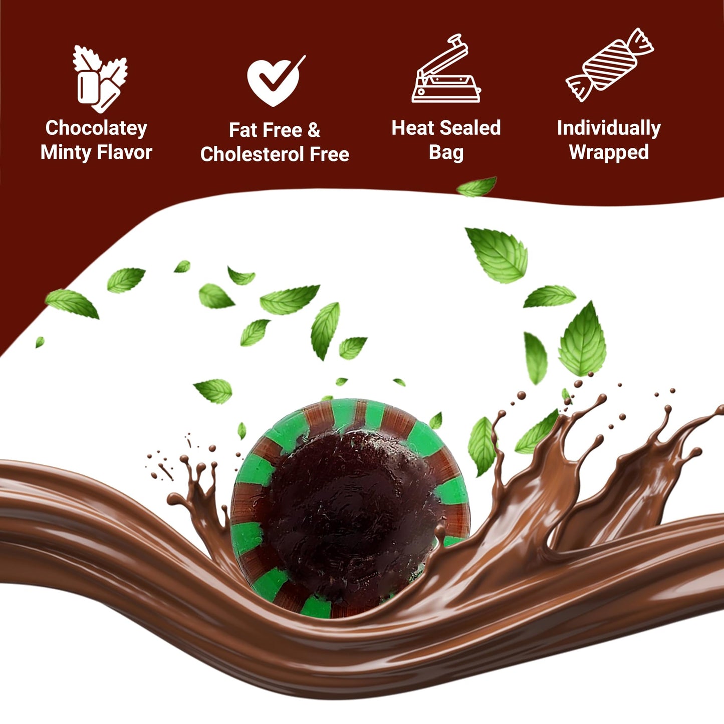 Chocolate Starlight Mints Individually Wrapped, 1 Pound | Mint Chocolate & Starlite Mints for Parties, Offices, Buffets | Rich Cocoa Hard Treats