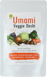 Kinjirushi Umami Veggie Broth Soup Packet Dashi Powder 2.47oz, (7g×10pcs) Miso Soup, Kombu, Ramen Broth, Udon Noodles, Seasoning Packet, No MSG