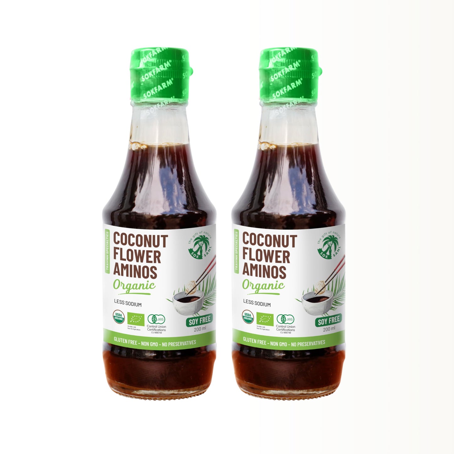 THE GIFT OF NATURE SOK SANL Coconut Aminos all Seasoning Soy Sauce Liquid Coco Aminos Gluten Free and Non-GMO Alternative bbq sauce, oyster sauce
