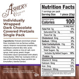 Asher's Chocolates, Chocolate Covered Pretzels, Gourmet Sweet and Salty Candy, Individually Wrapped Snack, Family Owned Since 1892 (18 count, Dark