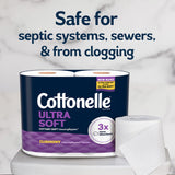 Cottonelle Ultra Soft Toilet Paper with Cushiony CleaningRipples Texture, Strong Bath Tissue, 24 Family Mega Rolls = 108 Regular Rolls (4 Packs of 6)
