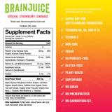 Brainjuice Brain Health Support Drink for Energy & Focus, Vitamin C, B5, B6 & B12, L Theanine, Alpha GPC & Natural Caffeine From Green Tea, Vegan