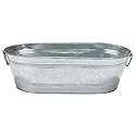 Little Giant Galvanized Oval Tub (7.5 Gallon) Versatile Utility Metal Tub with Handles for Feeding, Watering, Washing (Item No. GOT75)