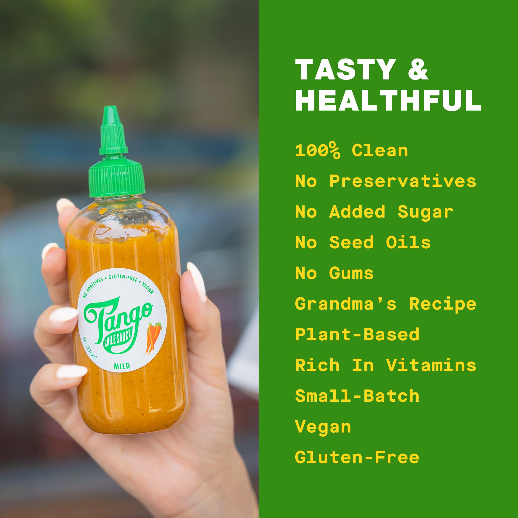 Mild Tango - Flavor-First, Low Heat - Carrot-Based Hot Sauce - Vegan, Gluten-Free, Small Batch - 8 oz