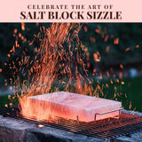 POHS 2 INCHES THICK Himalayan Salt Block For Grilling, Searing, Cooking, BBQ, Himalayan Salt Slab with Premium Quality Stainless Steel Holder 12x8x2