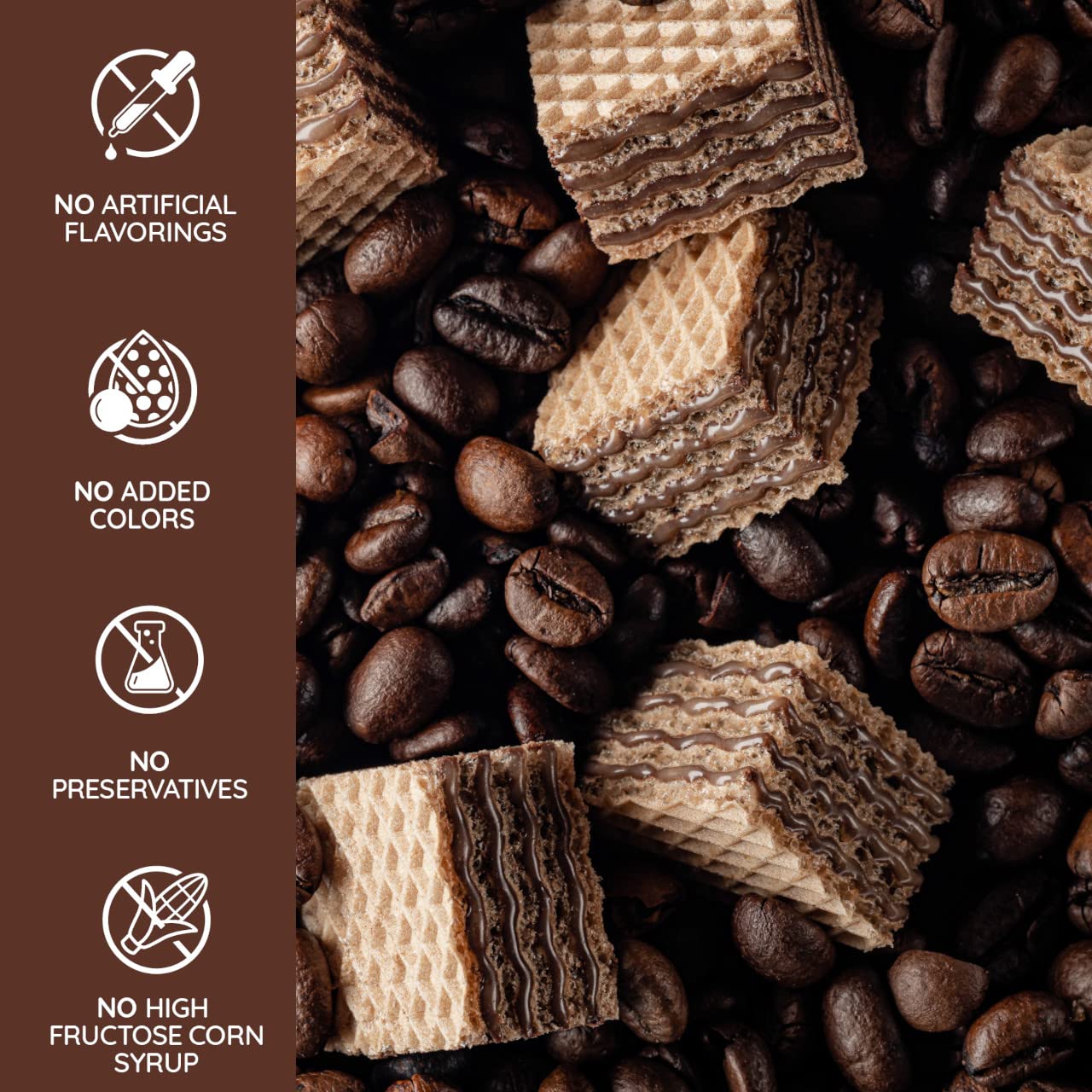 Loacker Quadratini Espresso bite-size Wafer Cookies| LARGE Pack of 1 | Crispy Wafers with 4 creamy layers of finest Espresso cream filling | great