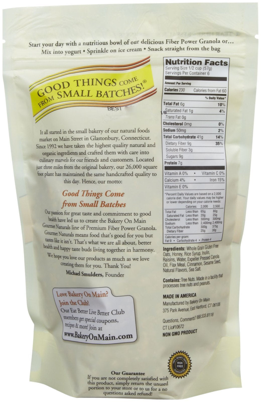 Bakery On Main, Granola Cinnamon Raisin, 12 Ounce