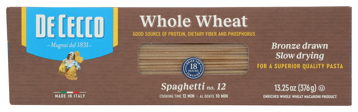 De Cecco Pasta Whole Wheat Spaghetti, 13.25 OZ