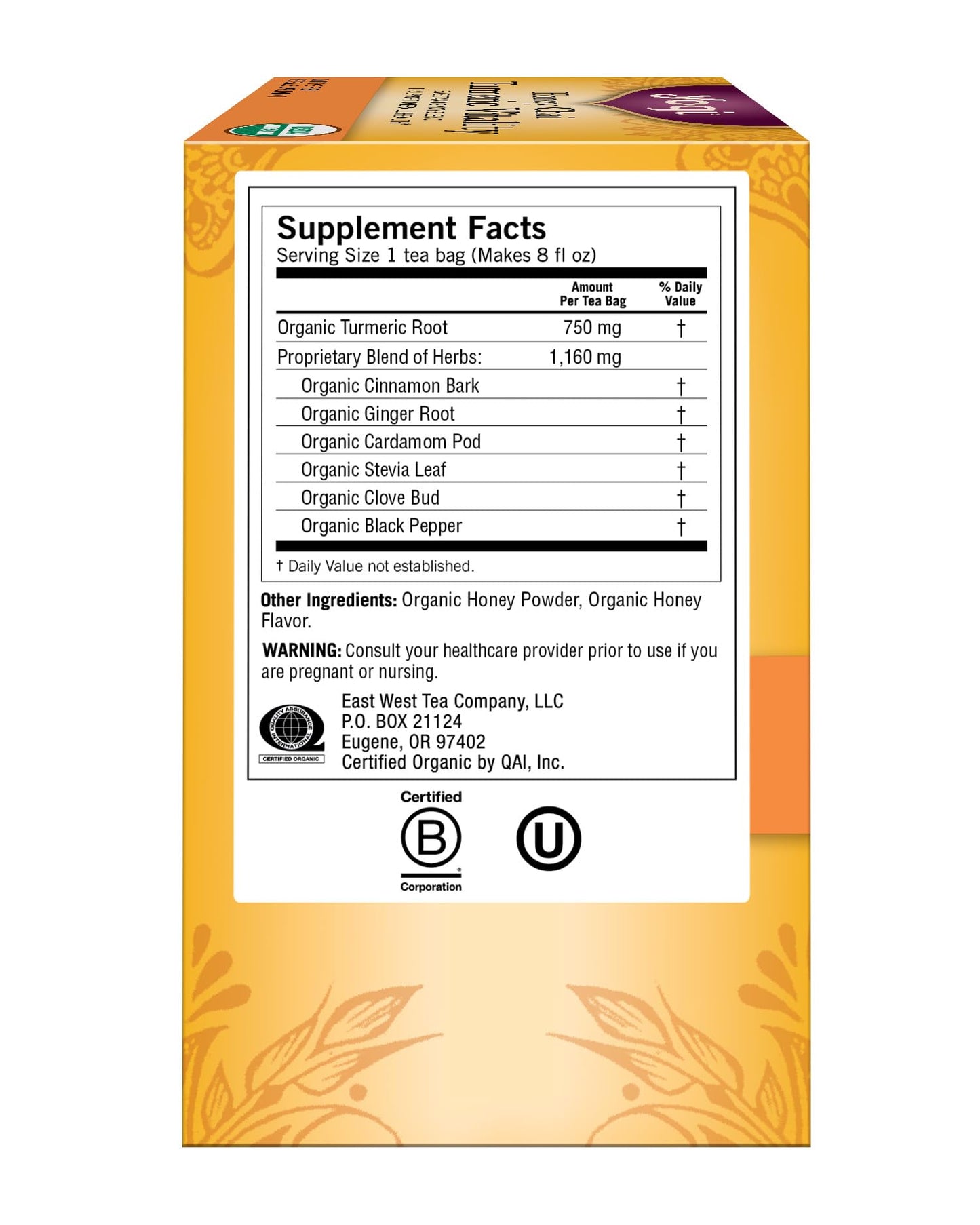 Yogi Tea, Honey Chai Turmeric Vitality, 16 ct