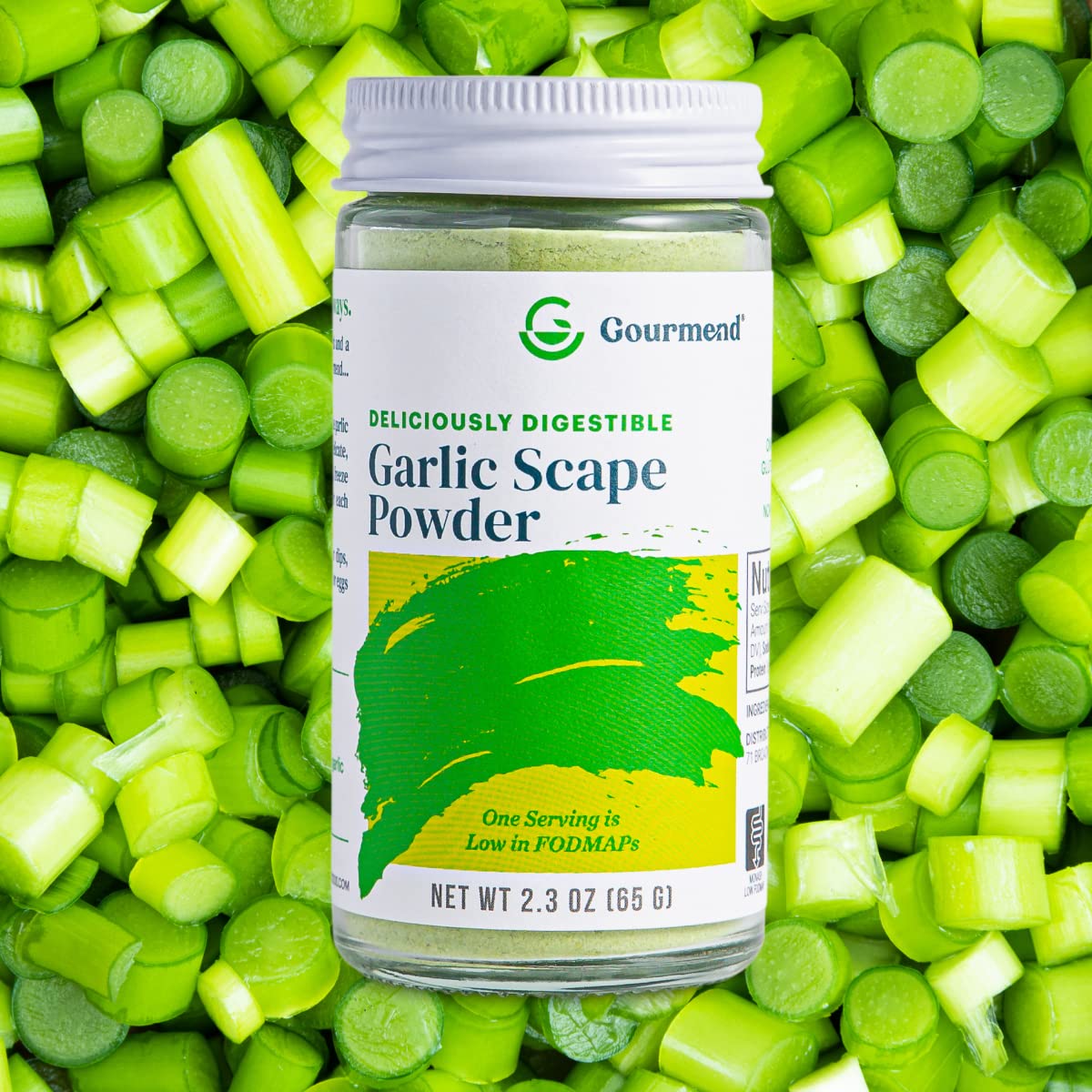 Gourmend Foods Organic Garlic Scape Powder - Certified Low FODMAP, Filler Free, Gluten Free, 100% Natural, No Corn Starch, Maltodextrin, Flavors or