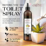 Before You Go Toilet Spray for Poop - 8 Oz Citrus Bathroom Freshener Long Lasting Toilet Deodorizer Poop Spray - Poo Spray Odor Eliminator - Travel