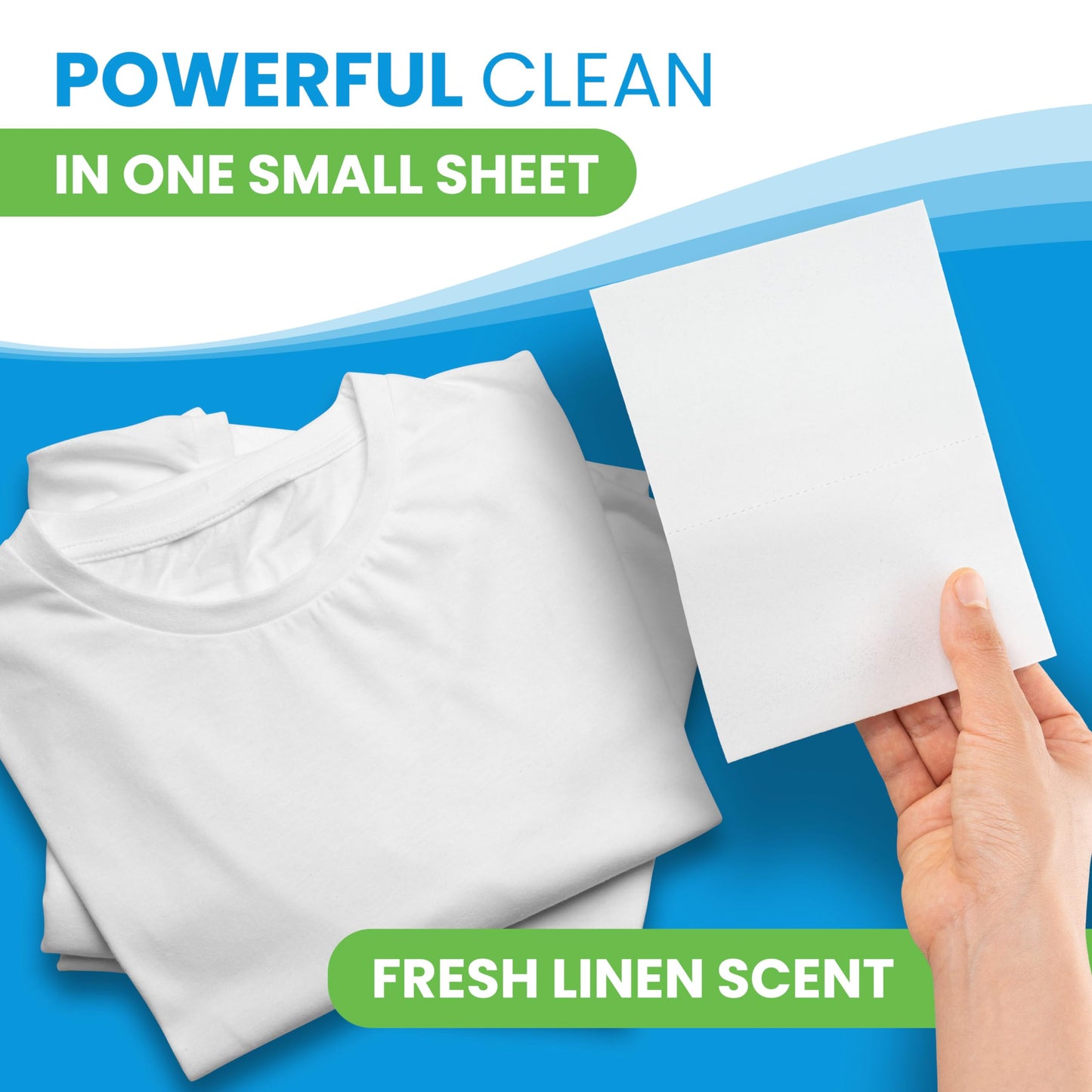 Clean Elements Laundry Detergent Sheets (100 Loads, 50 Sheet) Fresh Linen Scent, Eco Earth Friendly Clean Breeze, Non Toxic People Safe, Washing