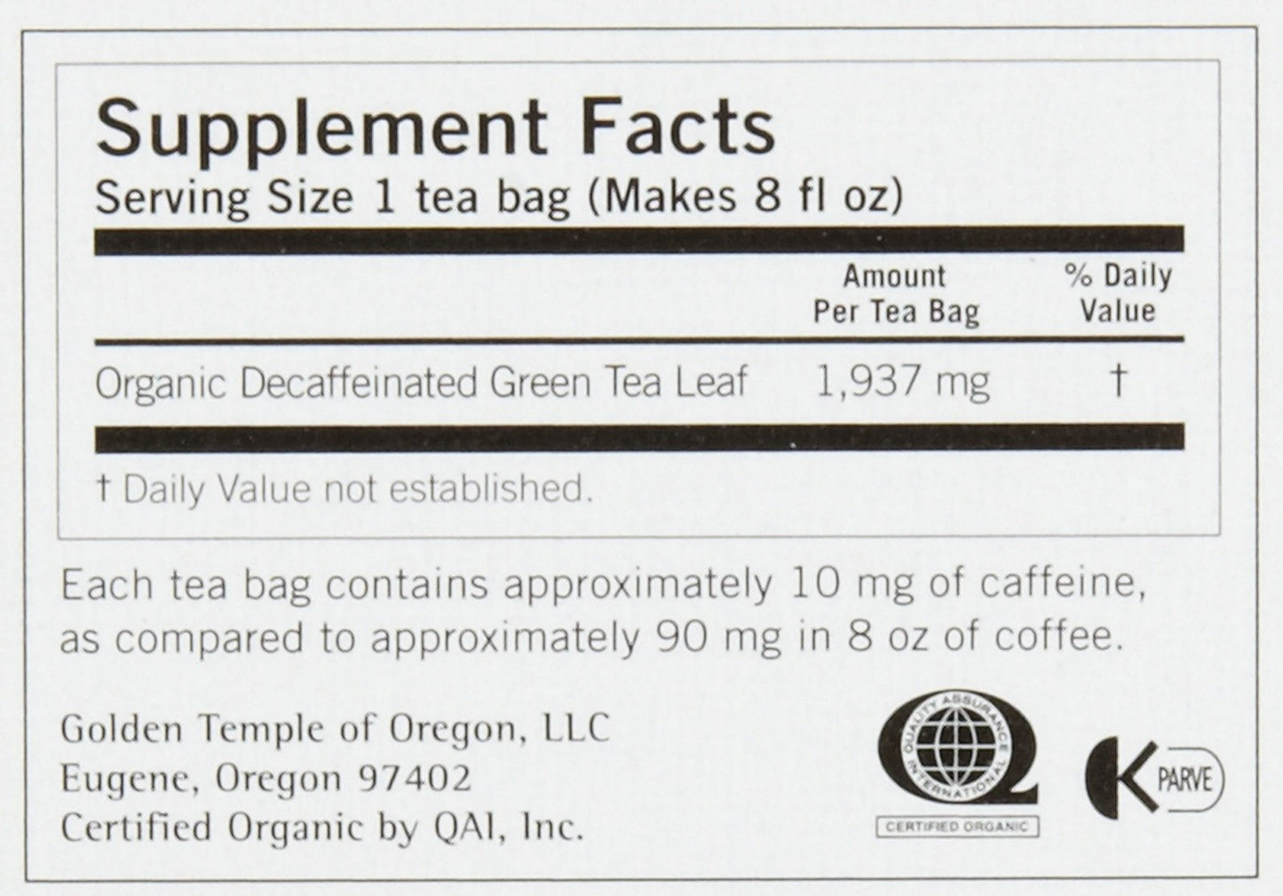 Yogi Tea Green Tea Pure Green Decaf, Herbal Supplement, Tea Bags, 16 ct