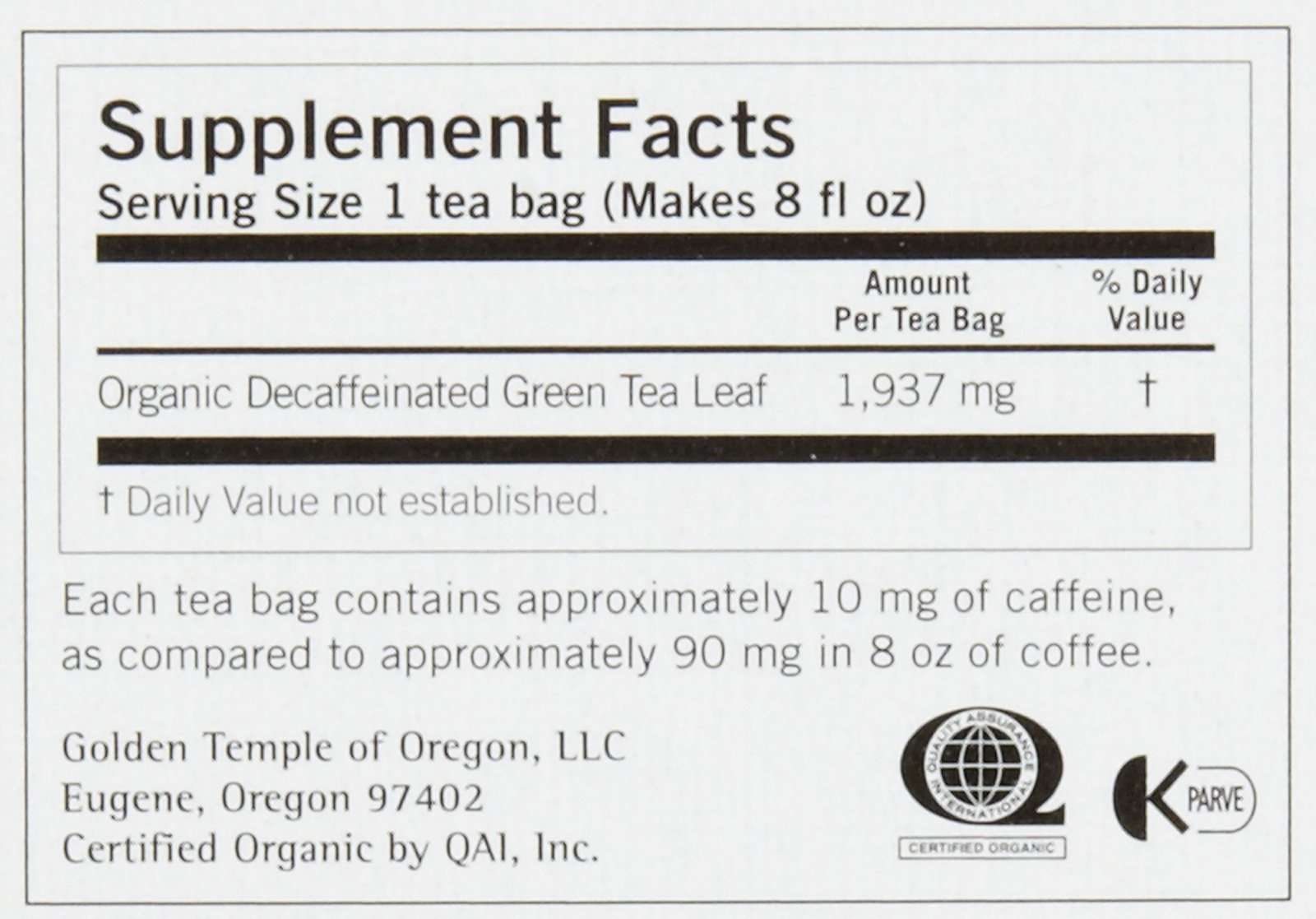 Yogi Tea Green Tea Pure Green Decaf, Herbal Supplement, Tea Bags, 16 ct