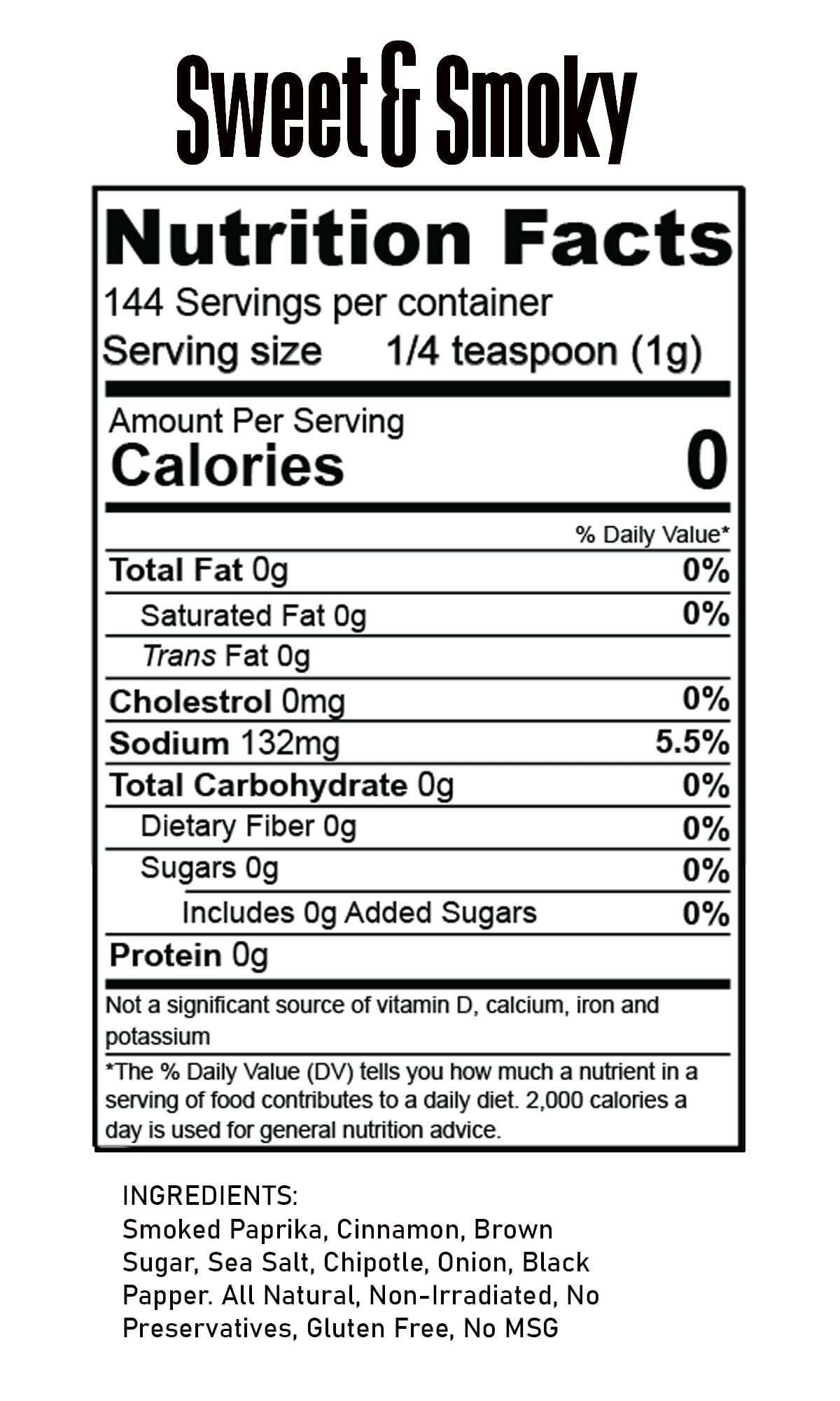 Spice Beast -Sweet & Smoky - Cinnamon Chipotle - Low Sodium - No MSG