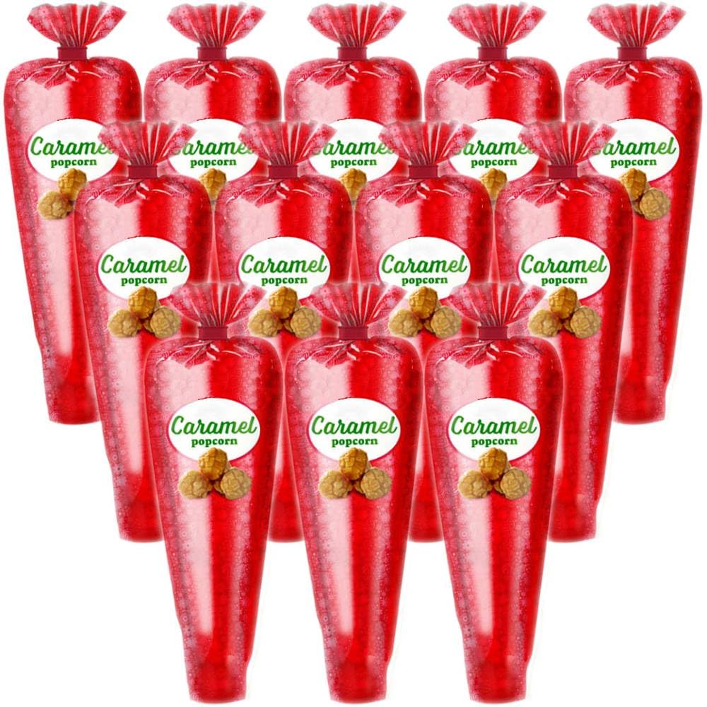 Gourmet Popcorn - Limited Edition Pack of 12 Caramel Corn Mini Cones & Exclusive Inspirational Sticker! 26.4oz total.