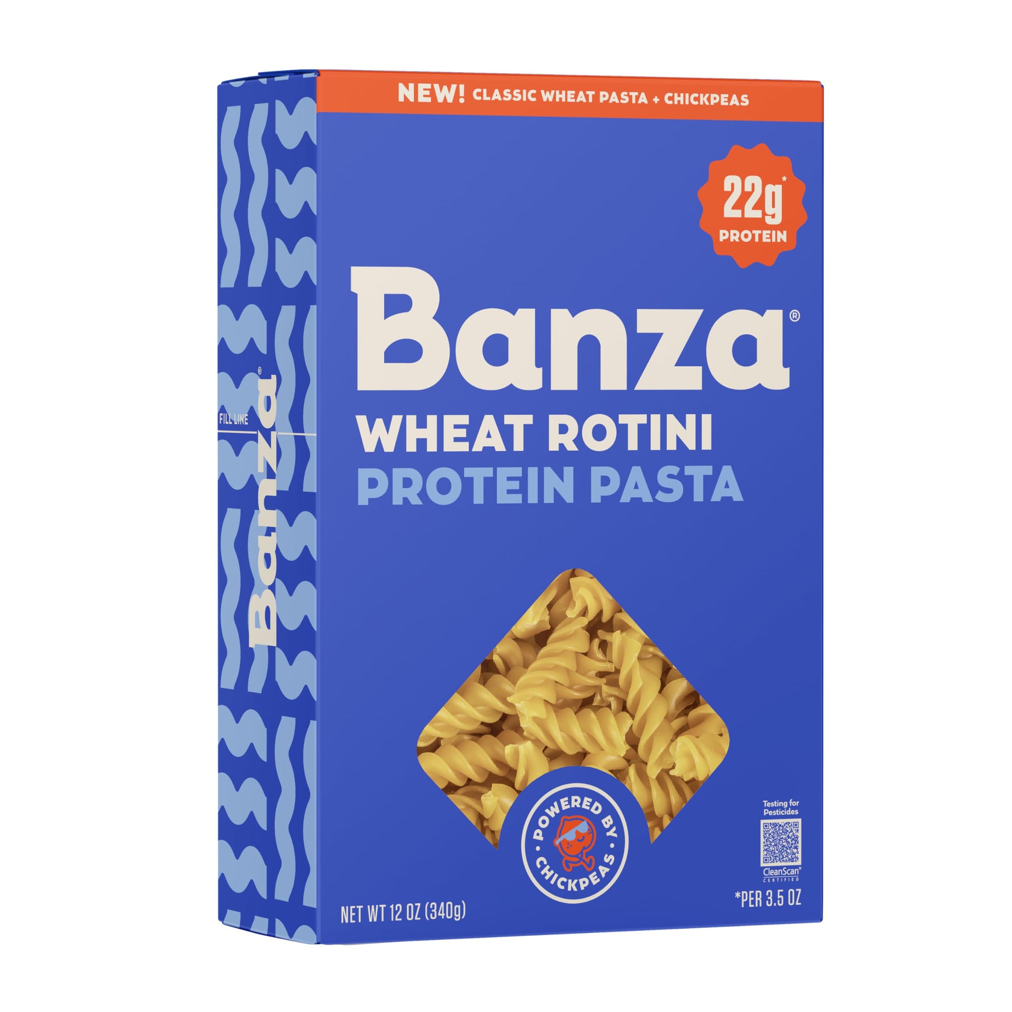 Banza Wheat Protein Penne Pasta - 22g Protein per Serving, High Protein, No-Compromises Taste & Texture, Powered by Chickpeas, 6 Pack (Rotini)
