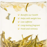 Oriarm 2026 Bi Tan Piao Xue Jasmine Tea Loose Leaf - Chinese Mao Feng Green Tea with Jasmine Flowers - Yuqian 1st Grade 225g Ziplock Resealable Bag